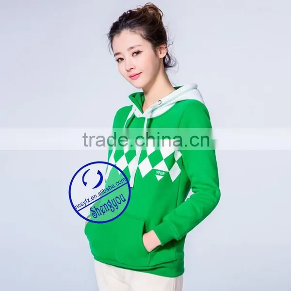 2015 Custom Lady's Fashion Pullover Fleece Printed Sweatshirts Hoodies photo-4