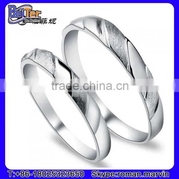 Blue Stainless Steel Couple Wedding Rings for Couples photo-4