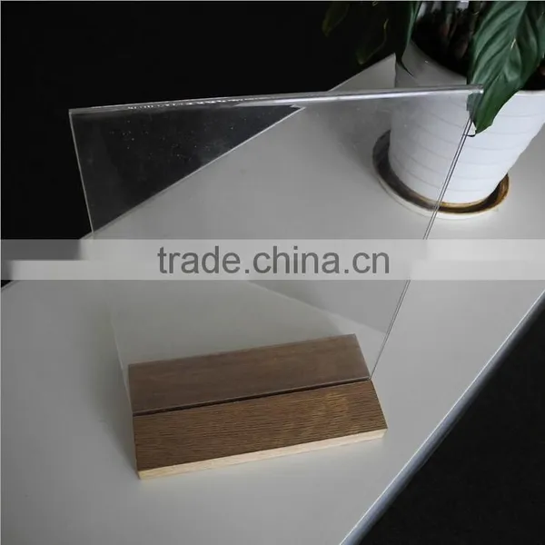 Menu Clear Acrylic Wooden Base Holder photo-2