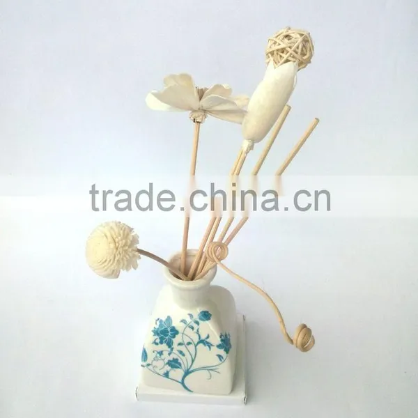 Wholesale Aroma Scented Reed Diffuser With Glass Fragrance Bottle,Aroma Rattan Sticks,Sola Flower photo-4