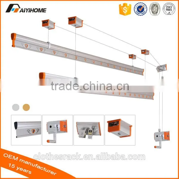 2016 New Arriving Hand Lifting Aluminum and Stainless Steel Mounted Clothes Drying Rack photo-3