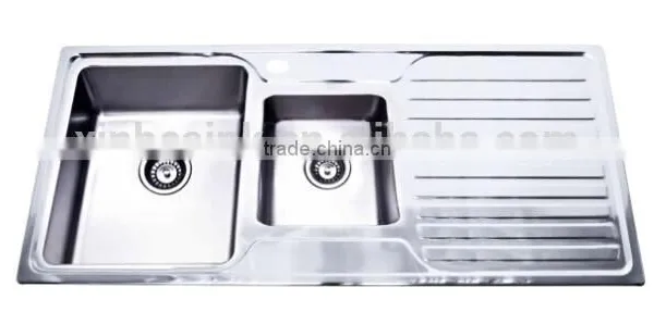 Stainless Steel Singe Bowl With Drain Board Handmade Sink photo-3