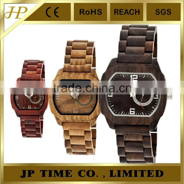 2016 100% Natural Wood Material Analog Quartz Movement Wooden Watch Custom Logo