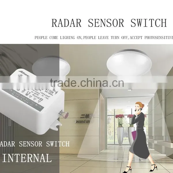 Mini radar sensor switch 5.8Ghz sensor distance 8m daylight sensor delay timer