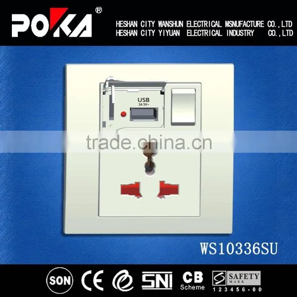 Universal Socket With 1A Usb Electrical Switch Socket