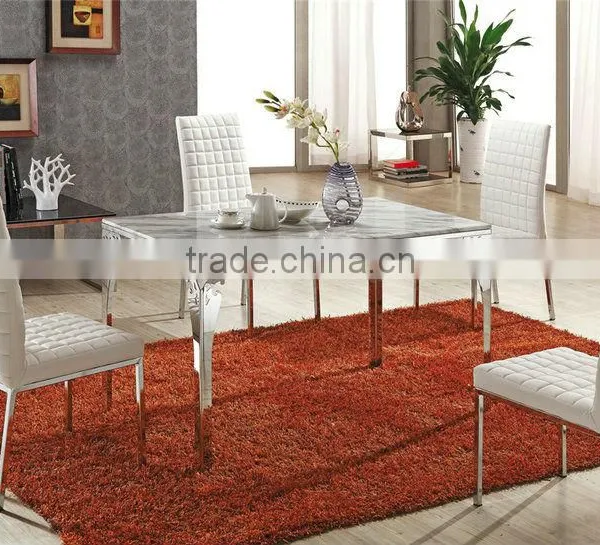 L853A MODERN MARBLE DINING TABLE WITH 4 LEATHER CHAIRS