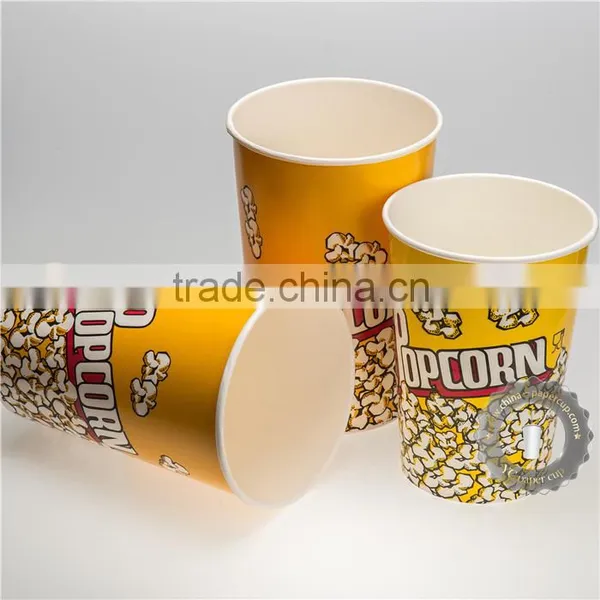 64oz Disposable Round Paper Popcorn Container