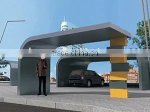 Stainless Steel & Aluminum Outdoor Bus Stop Shelter Design for City Street Construction