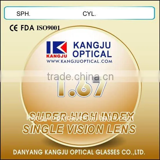 1.67 UV400 SUPER HYDROPHOBIC COATING HMC +EMI Lenses