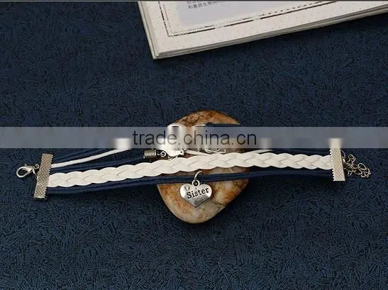 New Style Leather Jewelry Lots Style Cute Infinity Charm Bracelet Fashion photo-3