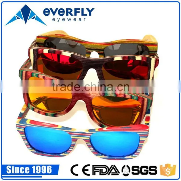 Colorful Cheap Handmade Wood Frame Polarized Mirror Wooden Sunglasses Quality Choice photo-4