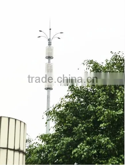 Hot Dip Galvanization Monopole Tower With Fiberglass Antenna Cover/steel Telecommunication Tower photo-2