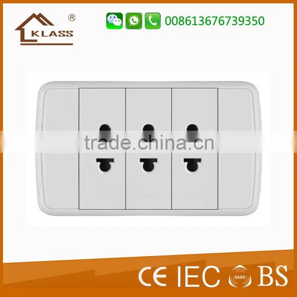 PC Material White Color 3 Gang 1 Way Electric Wall Power Switch photo-4