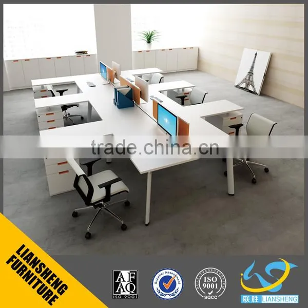 Commercial Office Furniture Modern 6 Person Office Workstations l Sharp Partition Furniture Computer Desk
