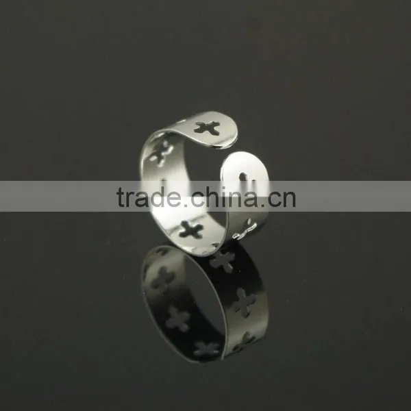 Trendy Hollow Rhodium Plated Finger Ring Set photo-4