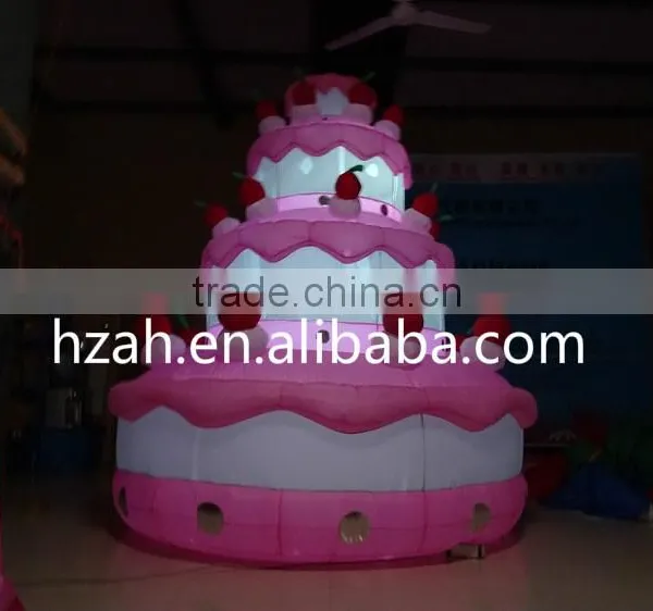 Giant LED Inflatable Birthday Cake for Outdoor Decoration photo-2