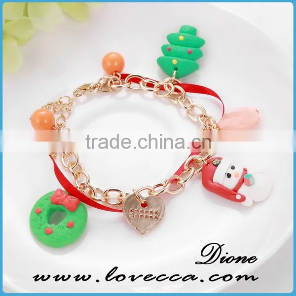 Fashion Merry Christmas Gift Snowman Charm Red Colorful Bracelet photo-4