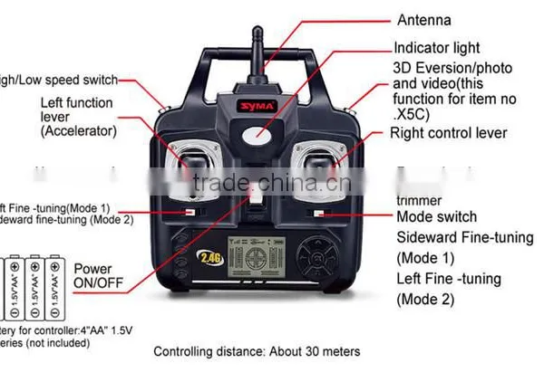 Camera Drone UAV RTF UFO Syma X5C-1 2.4Ghz 6-Axis Gyro RC Quadcopter 2MP Camera Drone UAV RTF UFO photo-5