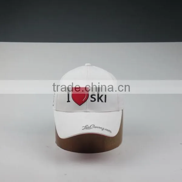 White Ski Sports Caps Flat Embroidery Sports Cap Customized photo-2