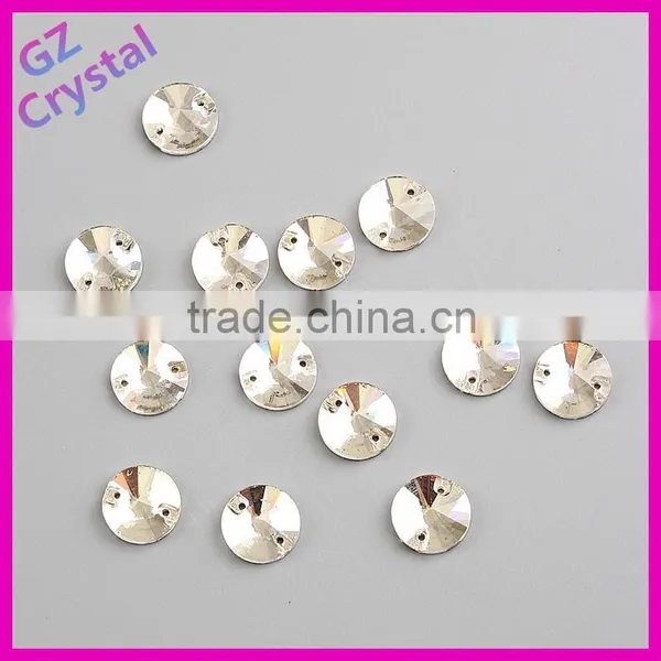 2015 New Fashion Flat Back Round Sew On Stone For Garment photo-2