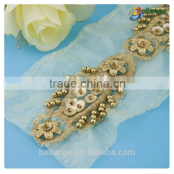 2016 Gold Thread Beaded Trim for Clothes