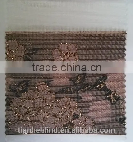 Flower Jacquard Zebra Blinds Fabrics, Sun Shade Zebra Blinds photo-4