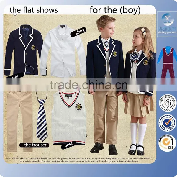 2016 White Binding Blazer Nude Trouser Skirt Check Fabric School Uniform photo-3