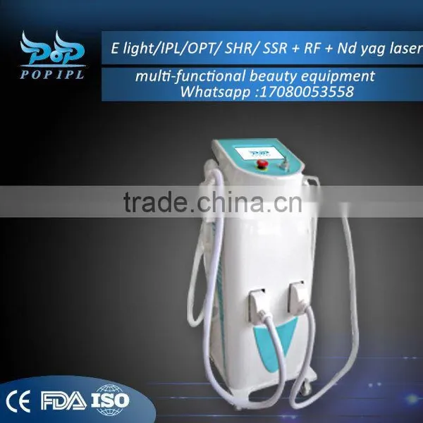 Vascular Removal 3300w Hair Removal 3 In 1 E Light/IPL/OPT/ SHR + RF + Medical Nd Yag Laser Multi-functional Beauty Equipment Ipl Machina3300W Ipl Laser Freckle Removal Anti-aging photo-2