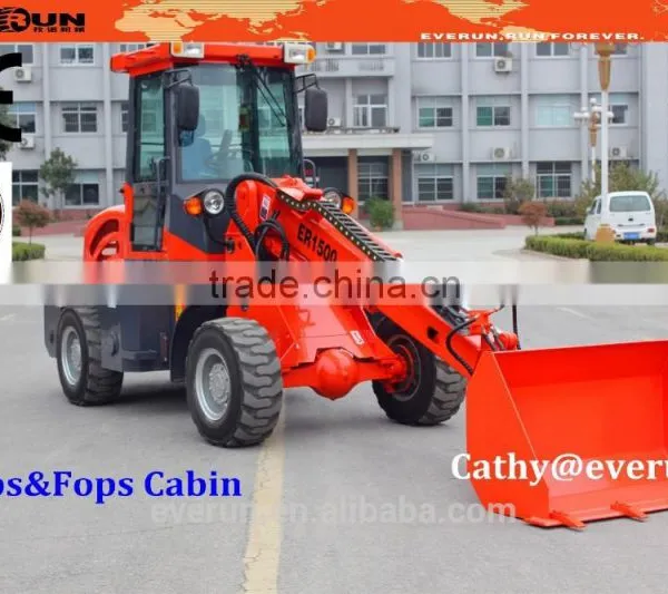 Everun Telescopic Wheel Loader ER1500 With Pallet Forks,Snow Bucket photo-6
