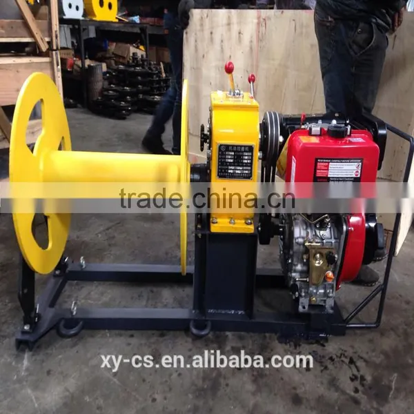 3T Gasoline Wire Rope Pulling Winch Wire Take up and Stringing Machine photo-2