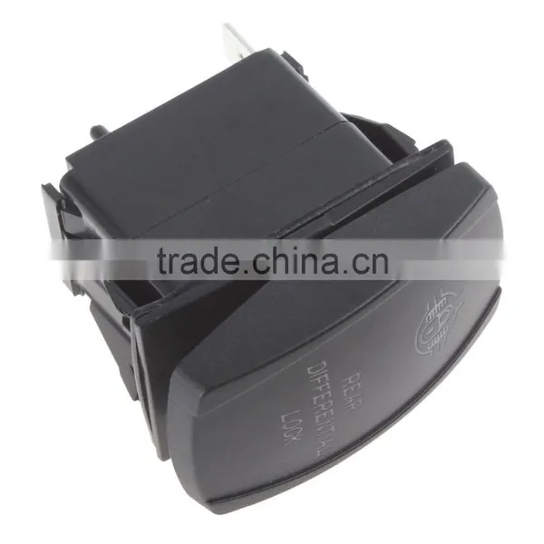 Dual Blue LED Backlit Laser Etched 3-Pin Rear Differential Lock Car Rocker Switch DC 12V 20A / 24V 10A photo-2