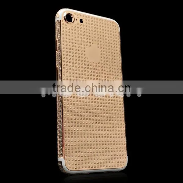 Luxury 24k Gold Plated Back Housing, Full Diamond Gold Housing for IPhone 7 photo-5