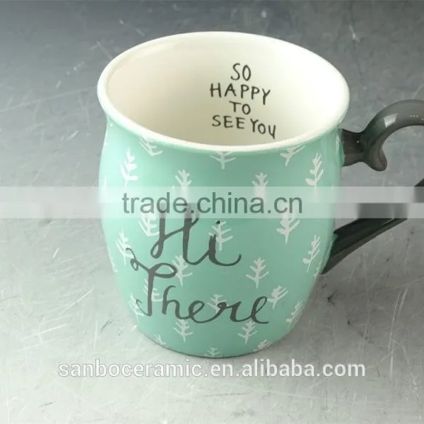 Ceramic Enamel Mug /coffee Mug Shapes 350 ml / 12 Oz Stoneware Print Mugs With Glazed Handle photo-5