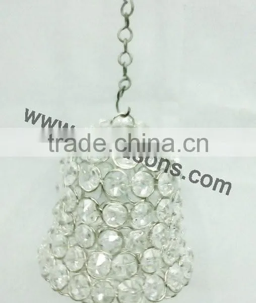 Wholesale Floor Crystal Candle Holder Stand With Hanging Crystal photo-3