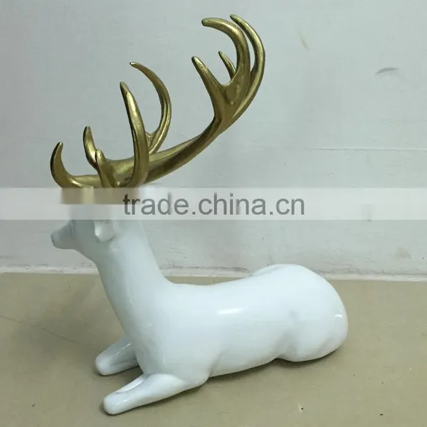 Resin Sitting Reindeer Statue photo-5