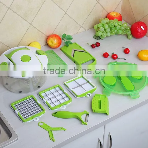 Multifunctional Shredder Household Kitchen Assistant 13 Piece Kitchen Tool Set Round Salad Fruit Slicer
