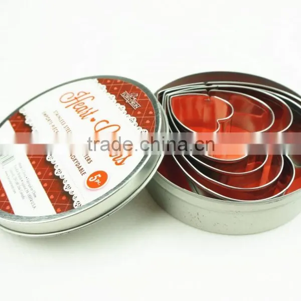 47097 5pcs Heart Shape Stainless Steel Cookie Cutter Set photo-6