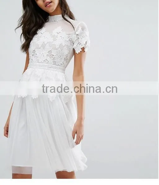guangzhou wholesale clothing lace top women maple leaf lace dress