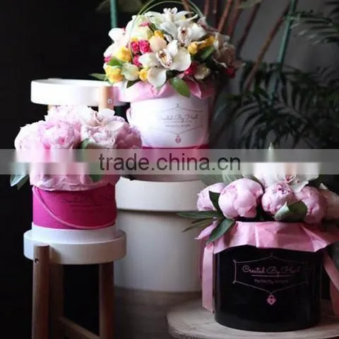 Zeal-X Custom Luxury Round Flower Gift Packaging Box With Logo Printing photo-6