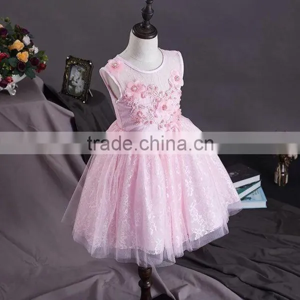 New Arrival Girls Sexy Night Dress Photos Baby Girls Party Wear Dress Pink Cotton Puffy Girls Dress Child Clothes photo-2