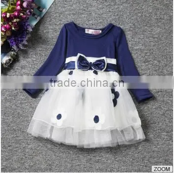 2016 Year Autumn and Winter Printed Long Sleeve Girls Deess Fashion Kids Dress photo-2