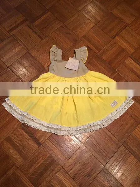 Girls Sunflower Wildling Dress Baby Well Dressed Wolf Remake Lace Linen Dress photo-3