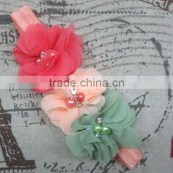Multi Types Girl Baby Flower Headband Wholesale, Glitter Pearl Headbands Elastic photo-3