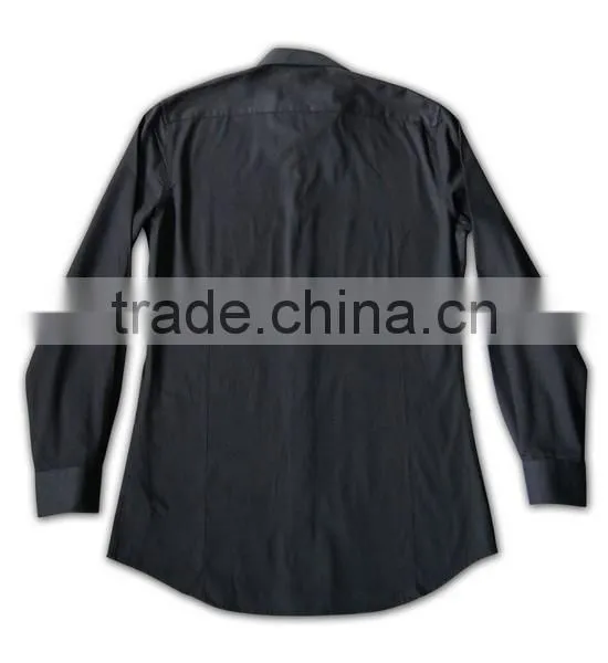 100% Cotton Design China Made Men's Black Ready Made Cotton Shirt photo-5
