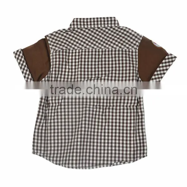 Cotton Cartoon Checked Children Blouse photo-4