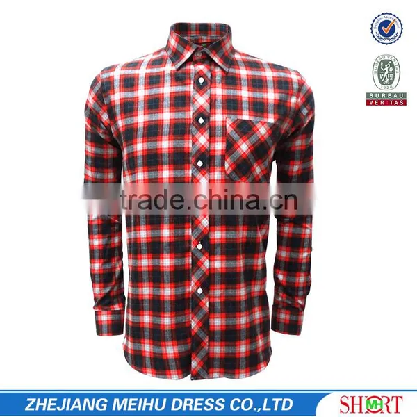 Men Casual Shirts Cotton Fabric Flannel Plaid Men Italian Style Shirts photo-3