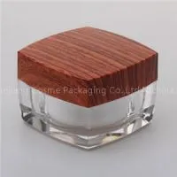 Square Wooden Cosmetic Jar
