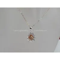 925 Silver Flower Pendant Jewelry photo-2