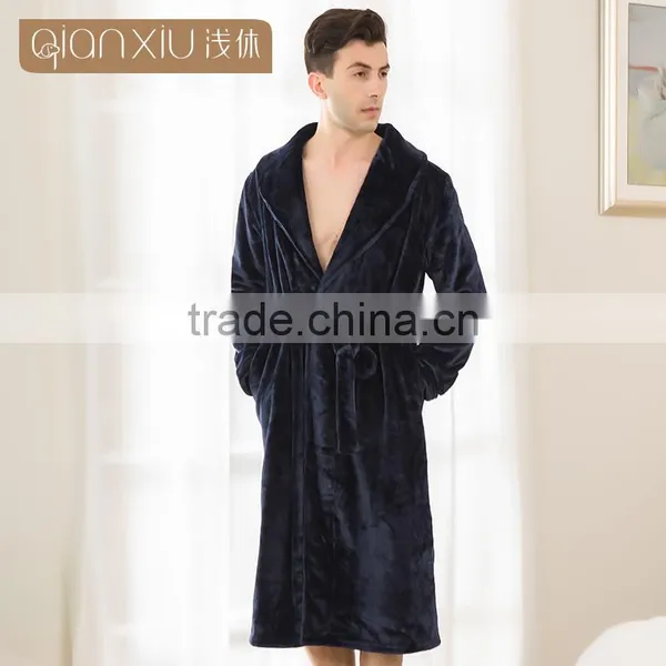 High Tenacity Qianxiu Winter Soft White Long Flannel Fabric Women Bath Robe Nightgowns photo-4