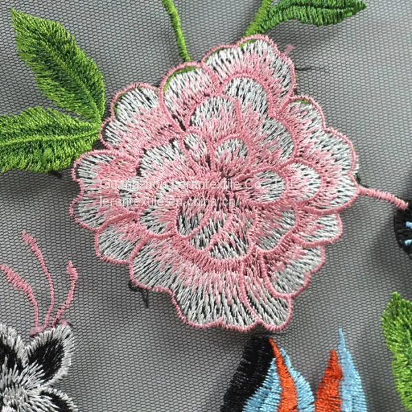 Dot Com Multi-color Embroidered Lace Fabric With Special Pattern for Dress photo-2